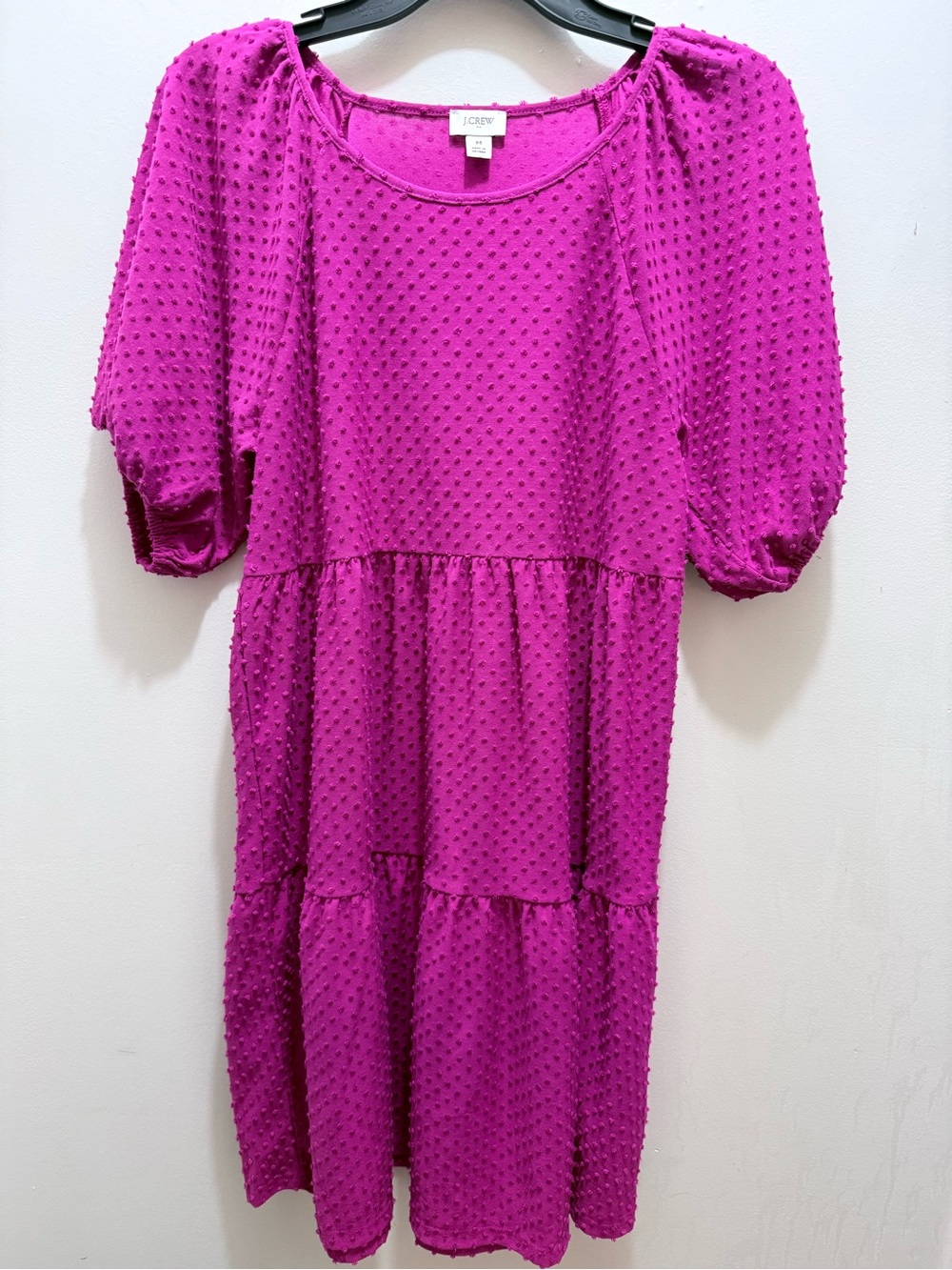 J. Crew ' Bright Fuchsia Textured Tiered Dress